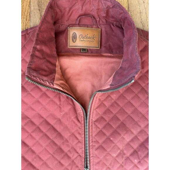 Outback Trading Company Women's Oilskin Quilted Vest Rust Size 2X Waterproof - Picture 7 of 12